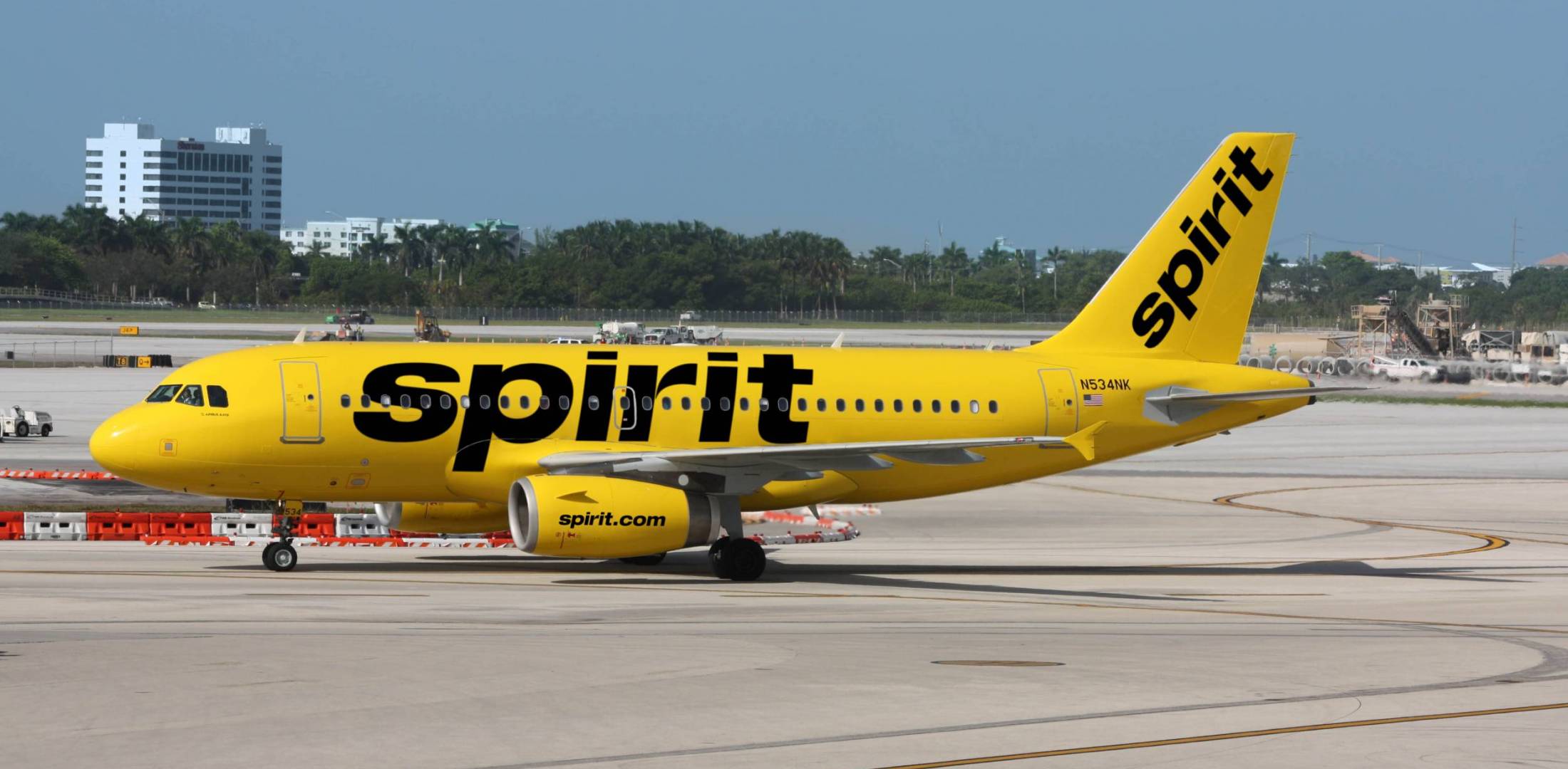 Spirit Airlines Airbus A319 on taxiway
